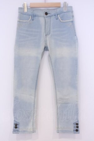 画像: axes femme / 裾ボタン開きデニムパギンス L ライトインディゴ O-26-02-07-040-AX-PA-IG-OS