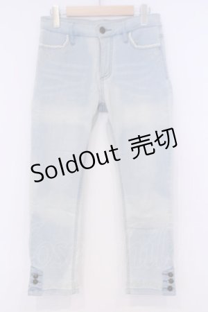 画像: axes femme / 裾ボタン開きデニムパギンス L ライトインディゴ O-26-02-07-040-AX-PA-IG-OS