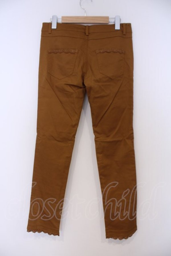 画像3: axes femme / お花レースカラースキニーパンツ L マスタード O-26-02-07-042-AX-PA-IG-OS (3)