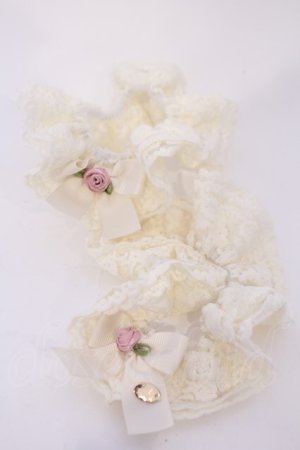 画像: m petit by misako / NINA'Sコラボ　リボン付き2WAYシュシュ  シロ O-26-02-07-045-LO-ZA-YM-ZT575