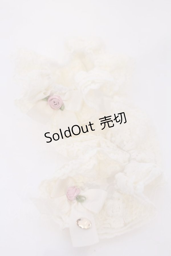 画像1: m petit by misako / NINA'Sコラボ　リボン付き2WAYシュシュ  シロ O-26-02-07-045-LO-ZA-YM-ZT575 (1)