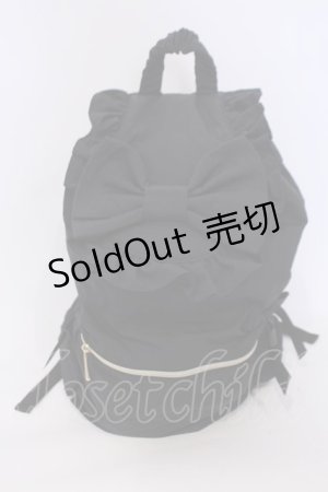 画像: m petit by misako / TT AM リボンフラップ リュックサック  クロ O-26-02-07-051-LO-BG-YM-OS