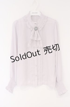 画像: axes femme / レースジャボ付ハイネックブラウス  ラベンダー O-26-02-07-1005-AX-BL-IG-OS