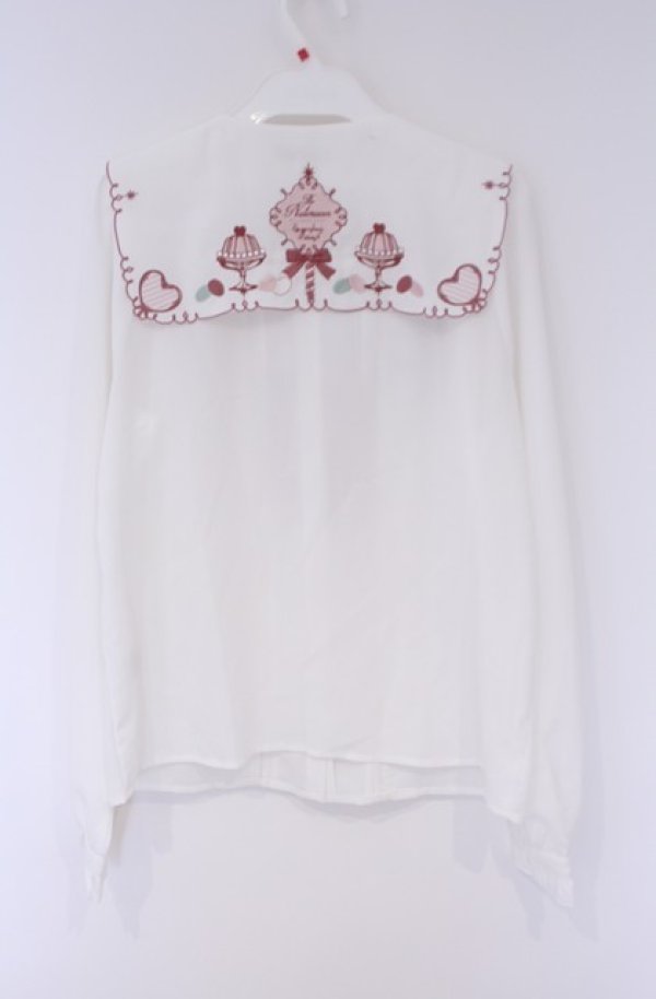 画像3: Amavel / お菓子の国の女王ブラウス  シロ×ピンク O-26-02-07-1007-CA-BL-IG-OS (3)