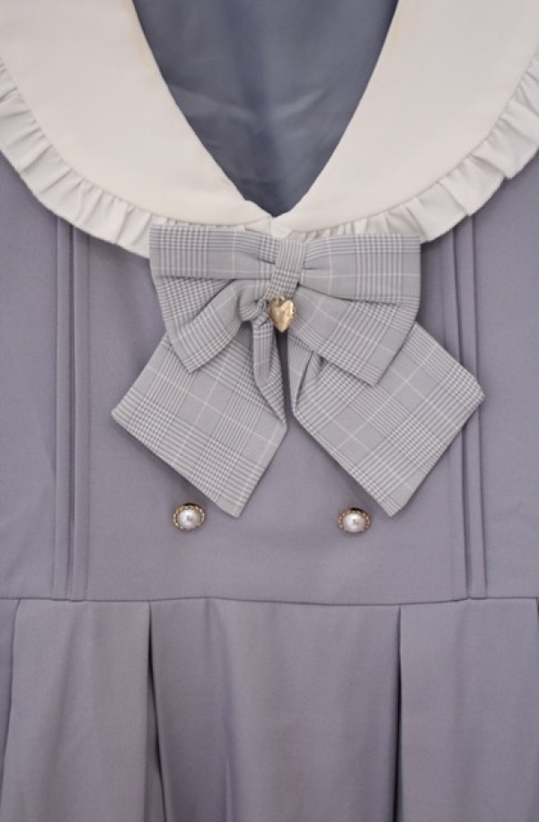 画像2: Amavel / ガーリーフリルセーラーロングスリーブワンピース  ブルー O-26-02-07-1012-CA-OP-IG-OS (2)