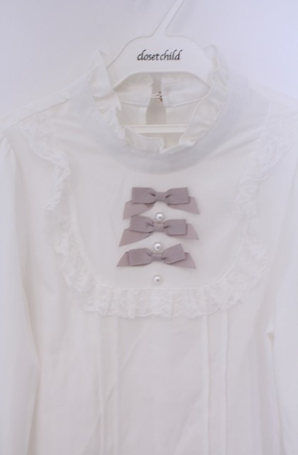 画像2: Lily Merry / スタンドネックブラウス M シロ O-26-02-07-1014-LO-BL-YM-OS (2)