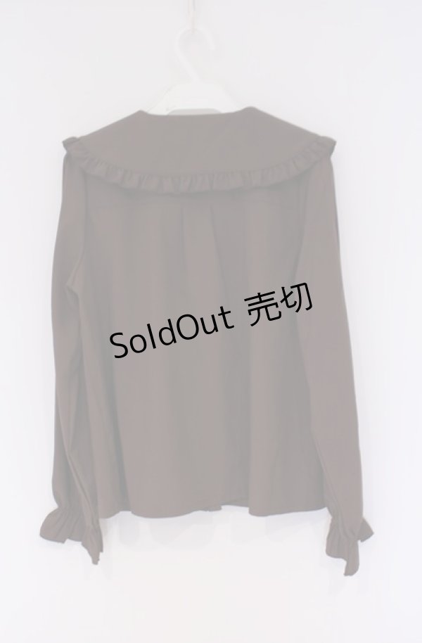 画像2: axes femme kawaii / ピンタックリボン丸襟ブラウス M チャ O-26-02-07-1016-AX-BL-YM-OS (2)