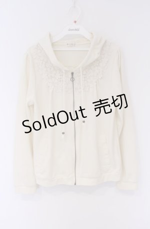 画像: axes femme / バックシャンレースパーカー M アイボリー O-26-02-07-1017-AX-TO-YM-OS