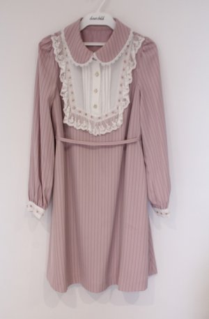 画像: Secret Honey / ピンタックデコルテストライプワンピース 2 ピンク O-26-02-07-1018-CA-OP-YM-OS