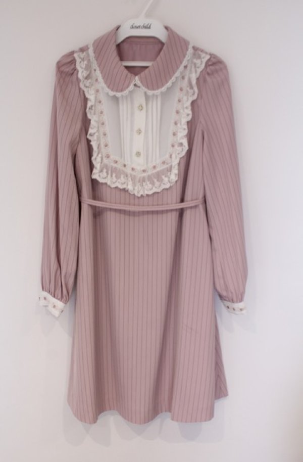 画像1: Secret Honey / ピンタックデコルテストライプワンピース 2 ピンク O-26-02-07-1018-CA-OP-YM-OS (1)