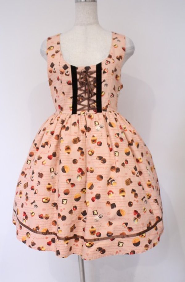 画像2: Amavel / チョコレートジャンパースカート M ピンク O-26-02-07-1019-CA-OP-YM-OS (2)