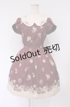 画像: Secret Honey / ローズストライプ襟付きワンピース 2 エンジ O-26-02-07-1020-CA-OP-YM-OS