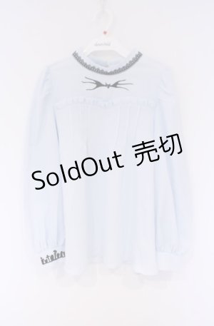 画像: axes femme POETIQUE / ナイトメアー・ビフォア・クリスマス／刺繍ブラウス  サックス O-26-02-07-1003-AX-BL-IG-OS