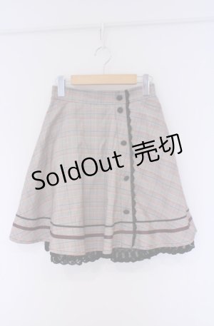 画像: axes femme POETIQUE / 釦デザインチェックスカート M ピンクｘグレー O-26-02-07-1025-AX-SK-YM-OS
