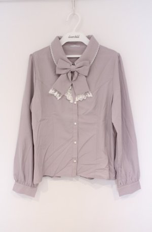 画像: axes femme POETIQUE / キャットブローチ付ブラウス（ブローチ欠品） M ラベンダー O-26-02-07-1004-AX-BL-OW-OS