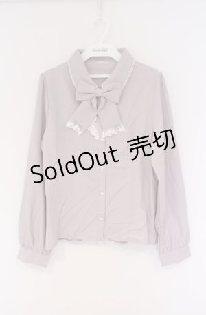 画像: axes femme POETIQUE / キャットブローチ付ブラウス（ブローチ欠品） M ラベンダー O-26-02-07-1004-AX-BL-OW-OS