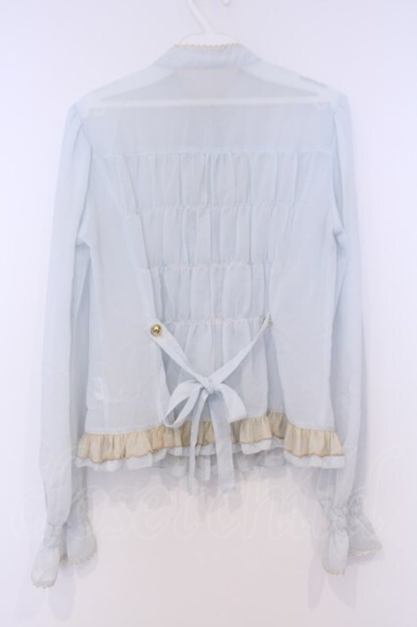 画像3: metamorphose / シフォンチュールブラウス  サックス O-26-02-07-007-ME-BL-OW-OS (3)