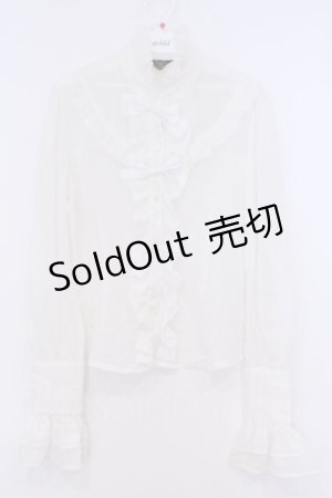 画像: ALICE and the PIRATES / 立衿シフォンブラウス  シロ O-26-02-07-009-PA-BL-OW-OS