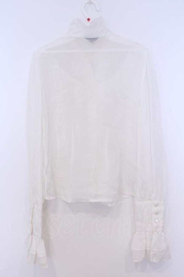 画像4: ALICE and the PIRATES / 立衿シフォンブラウス  シロ O-26-02-07-009-PA-BL-OW-OS (4)