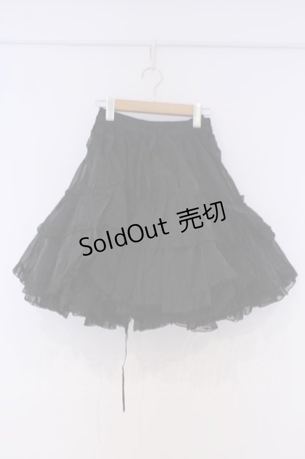 画像1: metamorphose / ソフトオーガンジーフリルパニエ  クロ O-26-02-07-012-ME-SK-OW-OS (1)