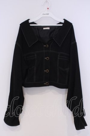 画像: axes femme POETIQUE / バックレースアップジャケット  クロ O-26-02-07-014-AX-JA-IG-OS