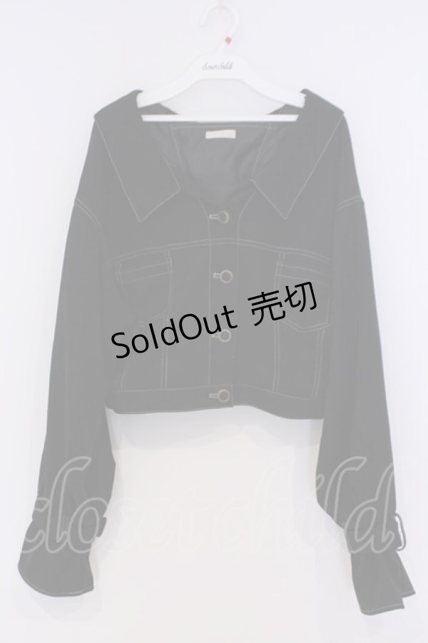 画像1: axes femme POETIQUE / バックレースアップジャケット  クロ O-26-02-07-014-AX-JA-IG-ZT226 (1)