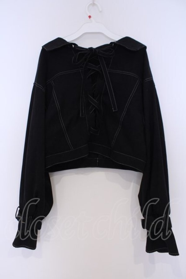 画像3: axes femme POETIQUE / バックレースアップジャケット  クロ O-26-02-07-014-AX-JA-IG-OS (3)