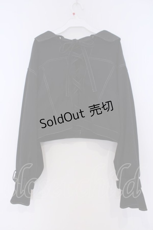 画像3: axes femme POETIQUE / バックレースアップジャケット  クロ O-26-02-07-014-AX-JA-IG-ZT226 (3)