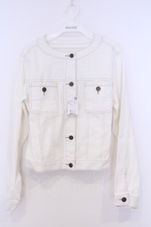 画像: axes femme / ブレードノーカラーデニムジャケット L シロ O-26-02-07-016-AX-JA-IG-OS