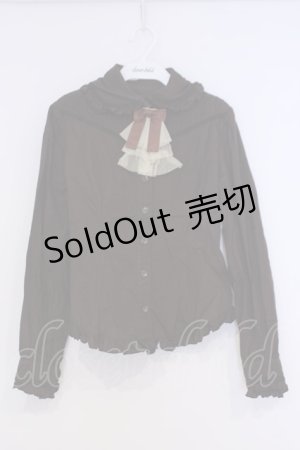 画像: metamorphose / CL チュールジャボブラウス  ブラウン O-26-02-07-002-ME-BL-OW-OS