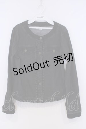 画像: axes femme / ノーカラーデニムジャケット M クロ O-26-02-07-019-AX-JA-IG-OS