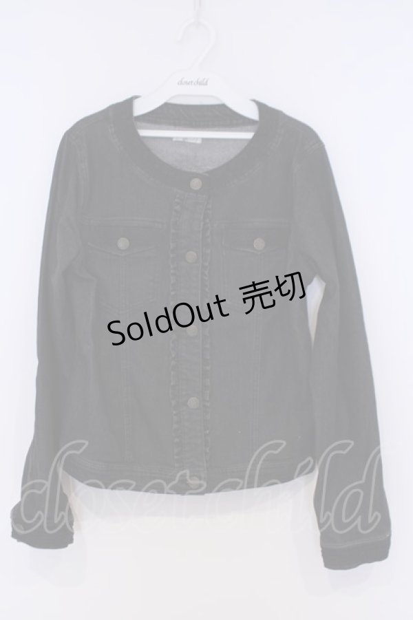 画像1: axes femme / ノーカラーデニムジャケット M クロ O-26-02-07-019-AX-JA-IG-OS (1)