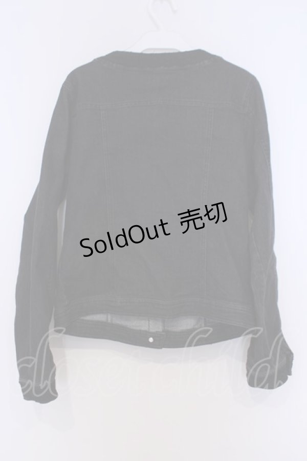 画像3: axes femme / ノーカラーデニムジャケット M クロ O-26-02-07-019-AX-JA-IG-OS (3)