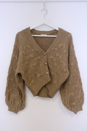 画像: axes femme / リボンリボンニットカーディガン  ベージュ O-26-02-07-026-AX-TO-IG-OS