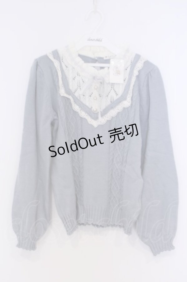 画像1: axes femme / ブロッキングニットプルオーバー M サックス O-26-02-07-028-AX-TO-IG-OS (1)