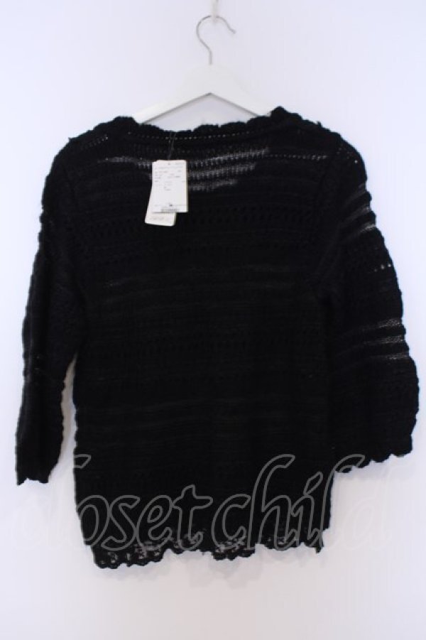 画像3: axes femme / ローズ＆ビジューニットプルオーバー M クロ O-26-02-07-029-AX-TO-IG-OS (3)