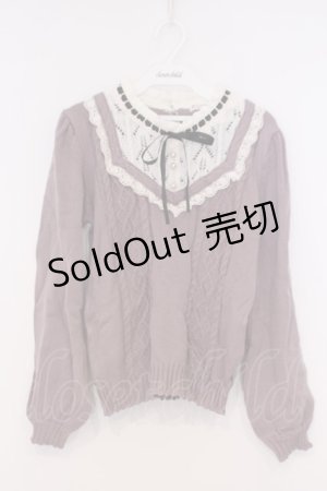 画像: axes femme / ブロッキングニットプルオーバー M ラベンダー O-26-02-07-030-AX-TO-IG-OS