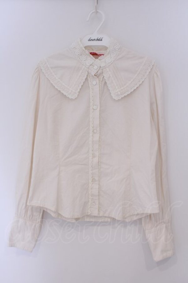 画像1: BABY,THE STARS SHINE BRIGHT / 立ち襟ブラウス  生成り O-26-02-09-030-BA-BL-IG-OS (1)