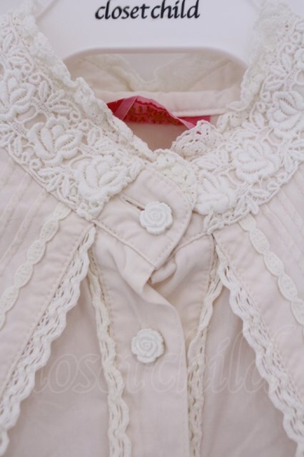 画像2: BABY,THE STARS SHINE BRIGHT / 立ち襟ブラウス  生成り O-26-02-09-030-BA-BL-IG-OS (2)