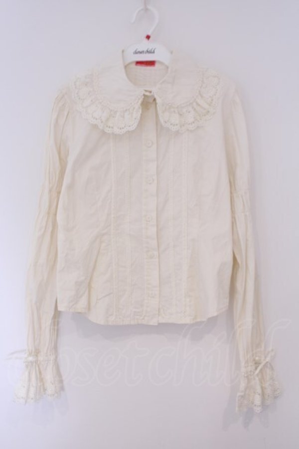 画像1: BABY,THE STARS SHINE BRIGHT / ローズレースブラウス  生成り O-26-02-09-031-BA-BL-IG-OS (1)