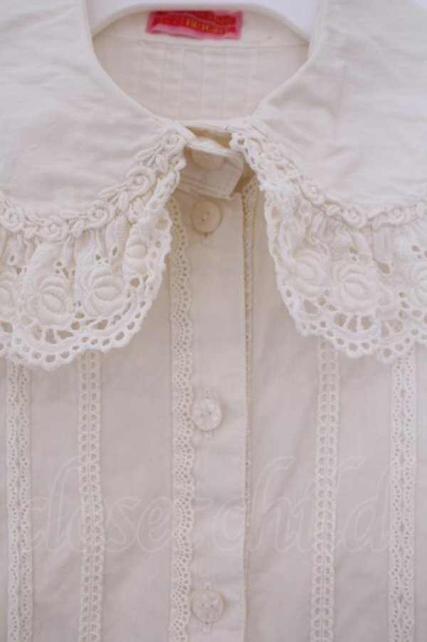 画像2: BABY,THE STARS SHINE BRIGHT / ローズレースブラウス  生成り O-26-02-09-031-BA-BL-IG-OS (2)