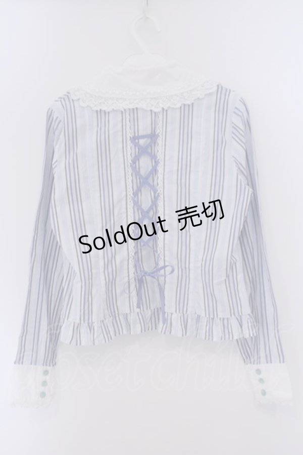 画像4: Angelic Pretty / ストライプレースブラウス  サックス O-26-02-09-036-AP-TO-OW-OS (4)