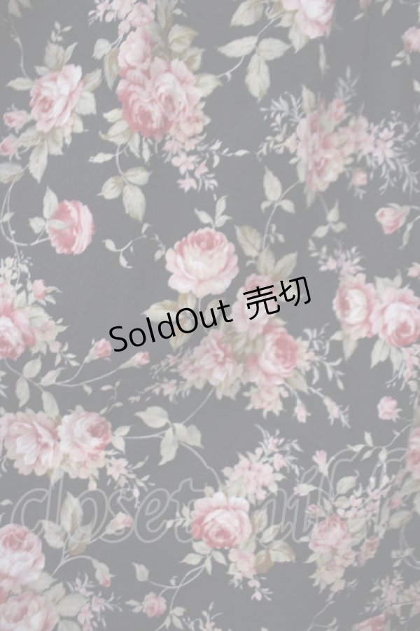 画像2: metamorphose / 薔薇柄ロングスカート  クロ O-26-02-09-040-ME-SK-OW-OS (2)