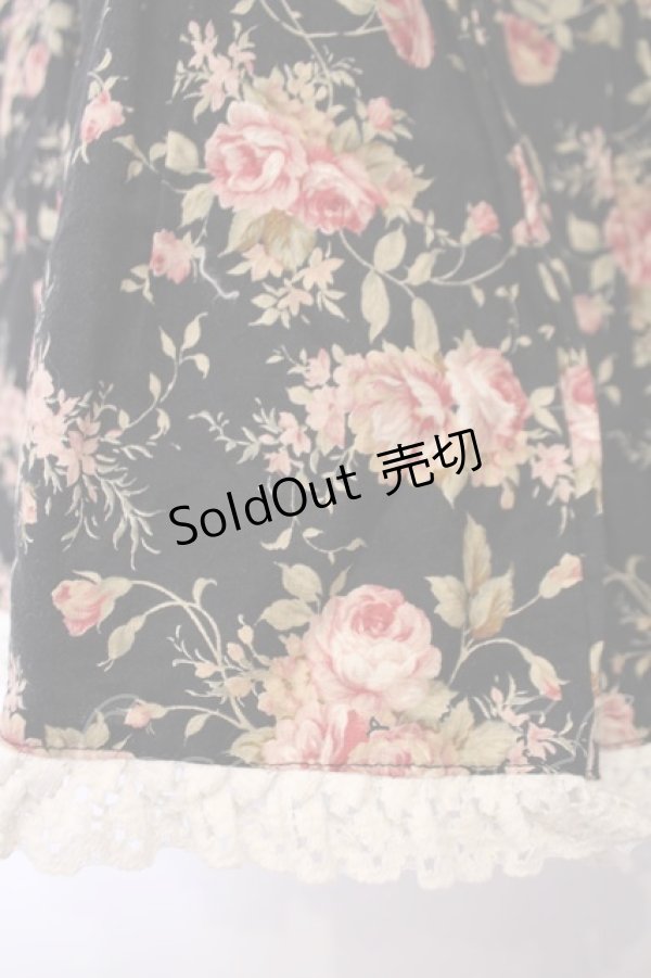 画像3: metamorphose / 薔薇柄ロングスカート  クロ O-26-02-09-040-ME-SK-OW-OS (3)