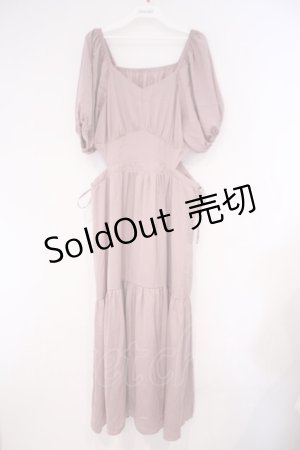 画像: axes femme / パフ袖ウエストカットワンピース M ピンク O-26-02-09-044-AX-OP-OW-OS