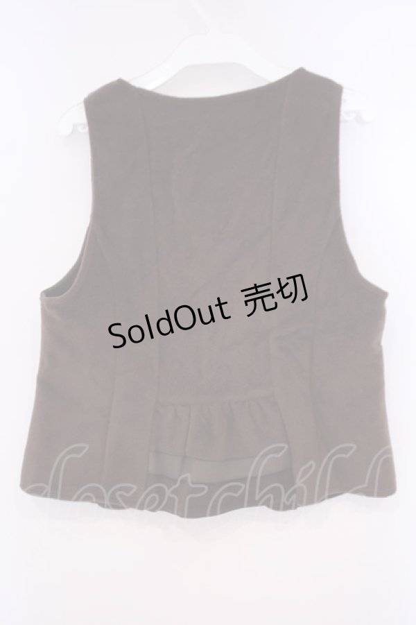 画像3: axes femme / 刺繍入りふわふわベスト M ブラウン O-26-02-09-045-AX-TO-OW-OS (3)