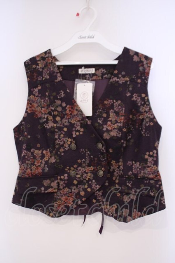 画像1: axes femme / フローラルプリントベスト F パープル O-26-02-09-047-AX-TO-OW-OS (1)