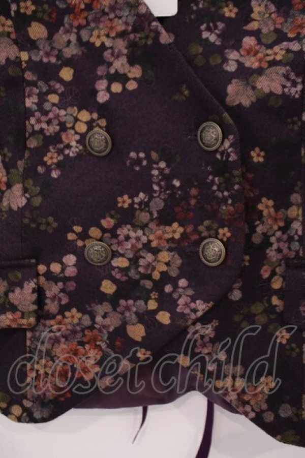 画像2: axes femme / フローラルプリントベスト F パープル O-26-02-09-047-AX-TO-OW-OS (2)