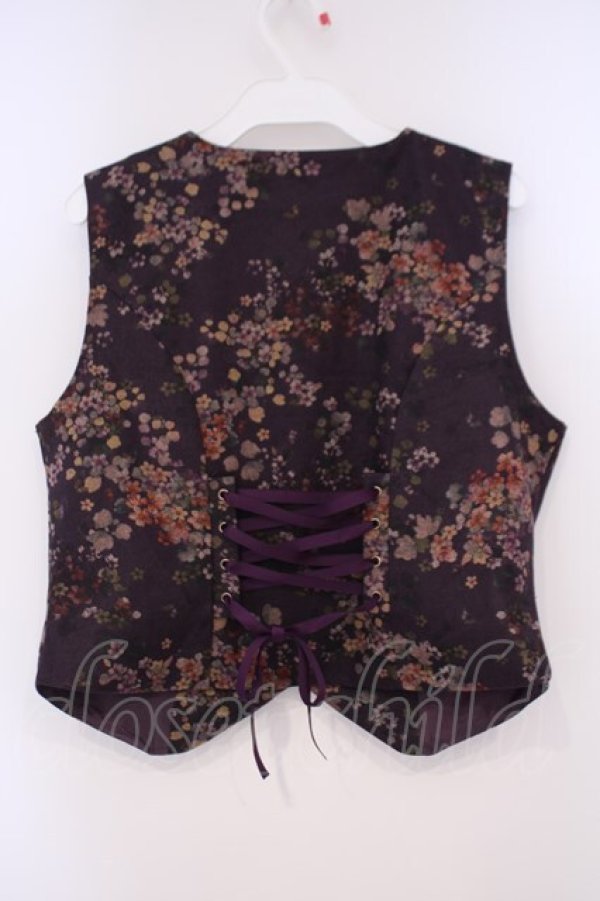 画像3: axes femme / フローラルプリントベスト F パープル O-26-02-09-047-AX-TO-OW-OS (3)
