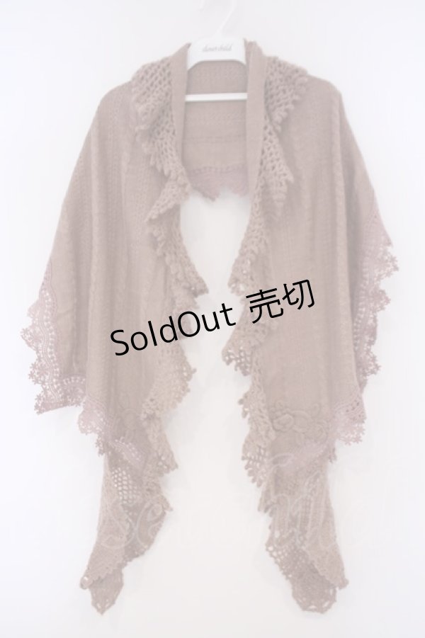 画像1: axes femme / ニットレース使いストール  ピンク O-26-02-09-048-AX-ZA-OW-OS (1)
